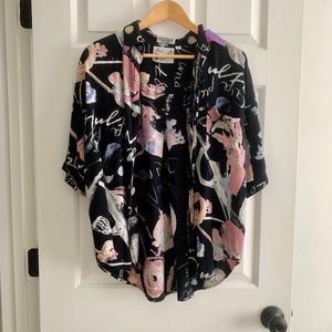 GOOUCH Short Sleeve Graphic Button Up L